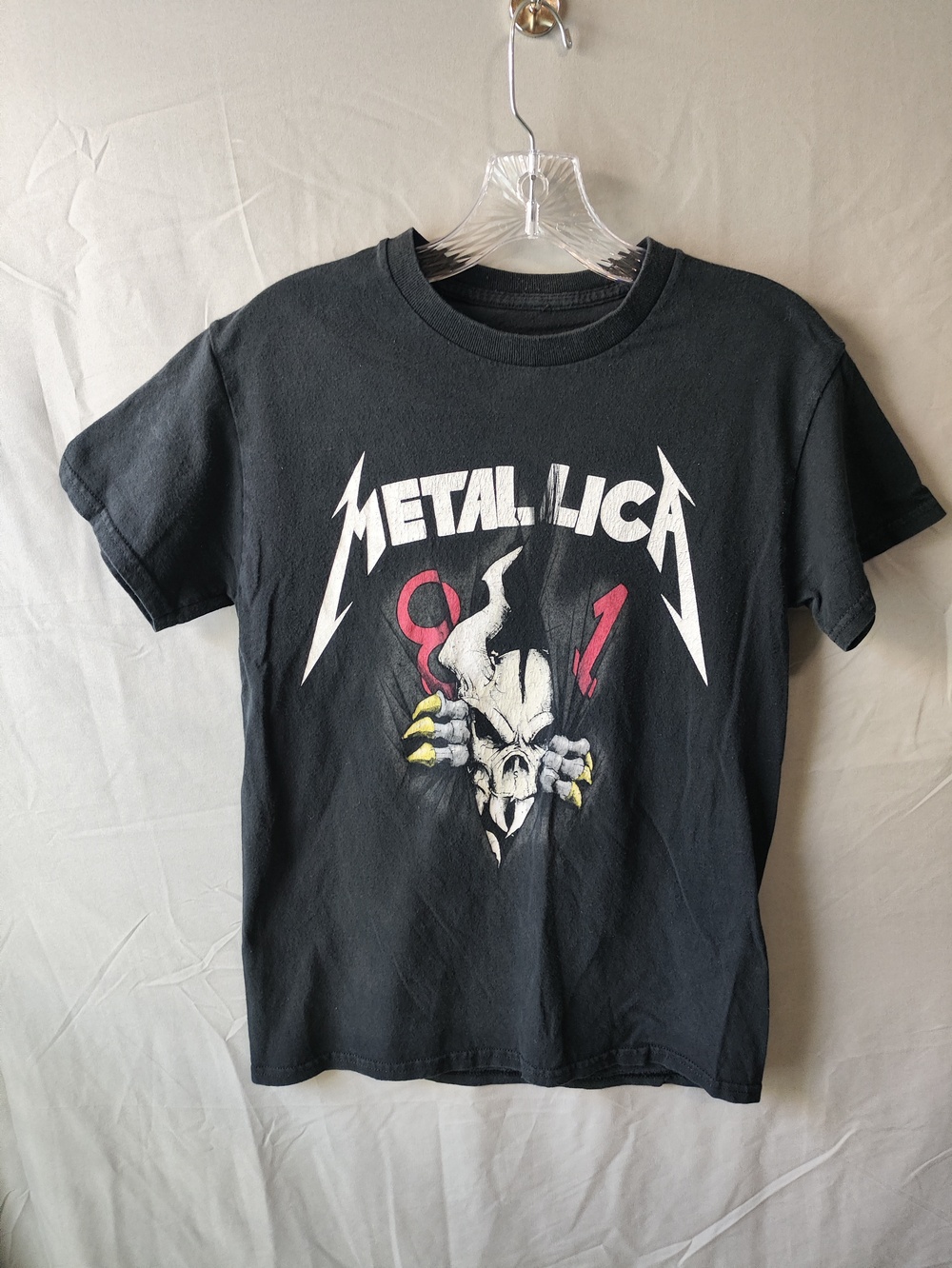 Vintage Metallica Shirt Mens Small Black 1991 Band Skull Graphic Rock Tee 90s